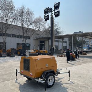 Promotion : <span class=keywords><strong>Tour</strong></span> d'éclairage mobile diesel pour travaux d'ingénierie, avec mât télescopique de 4m, 5m, 6m, 7m, 8m, 9m, sur remorque, et 4 projecteurs LED de 1000W - Product Image 1