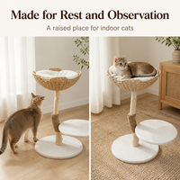 Arbre à chat en gros avec structure en bois véritable, Tour pour chat, Arbre à chat d'intérieur, Arbre à chat en forme de voiture fleurie