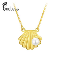 18K Plaqué Or Perle Shell Design Collier Bijoux argent 925 Perle Shell Colliers Boucles D'oreilles Pour Femmes ensembles de bijoux