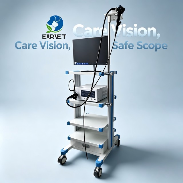 EUR VET Modern Veterinary Video Endoscope Tower Professional Animal Hospital Diagnostic Equipment with HD Display