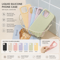 Coque de téléphone en silicone liquide TOPIN SRP-E016, toucher doux, antichoc pour iPhone, plusieurs couleurs, personnalisable, épaisseur 23,8 mm