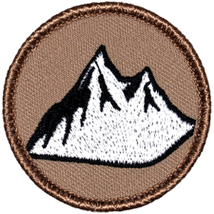 Patch brodé circulaire montagne en toile écologique à coudre pour cadeaux personnalisés - Product Image 1