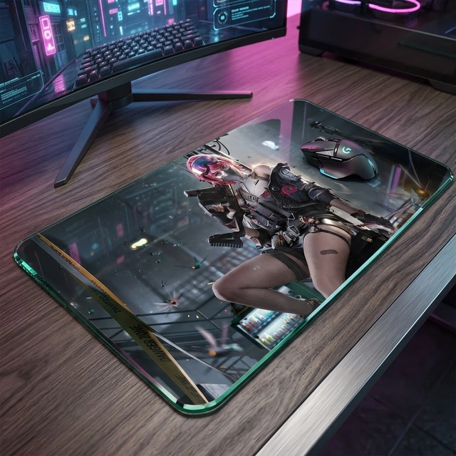 XL (900400mm) Extended Glass Desk Mat Custom Delta Force Gaming Mouse Pad Waterproof