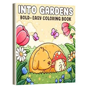 Libro para colorear personalizado para niños <span class=keywords><strong>en</strong></span> Into Gardens, papel offset grueso con Encuadernación perfecta, libro para colorear para niños de tapa blanda, impresión - Product Image 1