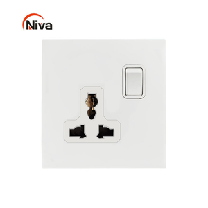 Prises de maison Niva interrupteurs muraux en acier inoxydable double prise britannique pour bureau d'hôtel à domicile - Product Image 4