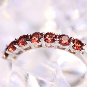 ร้อนขายแหวนฮิปฮอปหรูหรา925เครื่องประดับเงินสีแดงโกเมนและเพทายสามารถปรับแต่ง - Product Image 5