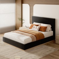 Lit de repos moderne personnalisé avec support de tête large et plat et base rectangulaire épurée pour projets d'aménagement intérieur d'appartements