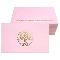 Cartes de visite personnalisées en feuille d'or roses avec logo Arbre de Vie, impression de luxe pour boutiques, vente en gros, fourniture d'usine