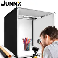 Junnx caixa de fotografia de led 360 graus, caixa suave de estúdio para fotografia, 50 cm