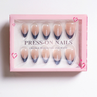 Nouvelle conception, faux ongles français double couche en ABS moulé par injection, placage aurore de haute qualité, vente en gros, couverture complète pour les doigts