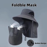Sombrero de Sol de Verano de Secado Rápido con Solapa para el Cuello Protección Uv Impermeable y Transpirable Tipo Safari de Ala Ancha para Pesca