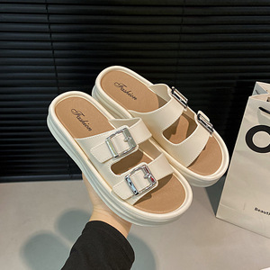 Chaussures de marche à talon asymétrique pour femmes, sandales d'été polyvalentes à plateforme avec bride à la cheville, idéales pour la plage et les dunes de sable - Product Image 6