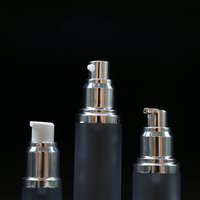 Prix d'usine, flacons cosmétiques scellés personnalisés, imprimés à l'écran, en ABS et aluminium, argent givré, 30 ml, avec pompe sans air