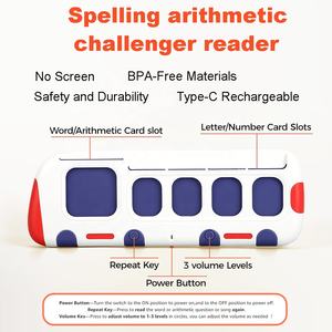 Tarjetas Montessori de ortografía y parlantes para niños pequeños, alfabeto de aprendizaje temprano, juegos de palabras y matemáticas, tarjetas, máquina de lectura, juguete - Product Image 6