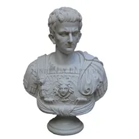 Oude Wit Marmer Romeinse Keizer Julius Caesar Standbeeld