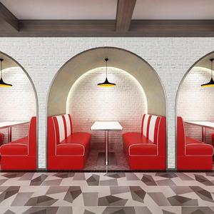 Ensemble de mobilier de <span class=keywords><strong>restaurant</strong></span> moderne américain en PU rembourré pour café, hôtel, restaurants de hamburgers - Product Image 2