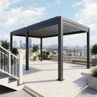 Maßgefertigte Pulverbeschichtete Aluminium Motorisierte LED-Beleuchtung Smart-Steuerung Moderne Pergola für Energiesparende Outdoor-Wohnbereiche Pavillon