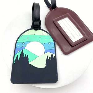 Venta al por mayor sublimación logotipo 3D personalizado maleta de viaje Etiquetas de equipaje PVC suave etiqueta de equipaje proveedores de etiquetas de equipaje de avión - Product Image 3