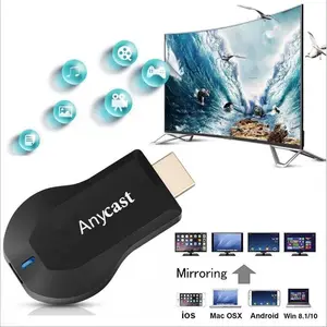 Anycast m9 plus adaptador para tv, mini adaptador android de espelhamento google, wifi, dongle 1080p para netflix youtube