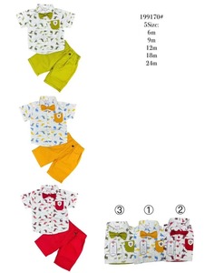 En stock, prix <span class=keywords><strong>de</strong></span> gros, vêtements d'été pour enfants, ensembles en coton imprimé pour garçons, anniversaire, 6-24 mois, ensemble <span class=keywords><strong>de</strong></span> 3 pièces pour garçons - Product Image 2