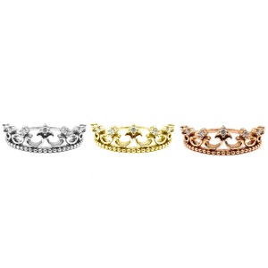 Bague Couronne Tiara en Or Rose 18K (Au750) Style Vintage avec Diamant Rond Naturel et Certificat – Création de Designer - Product Image 4