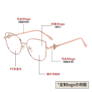 <span class=keywords><strong>2025</strong></span> của phụ nữ kim loại Kính mắt Cat Eye bán buôn khung quang học ánh sáng màu xanh Chặn kính khung với đền kim cương - Product Image 5