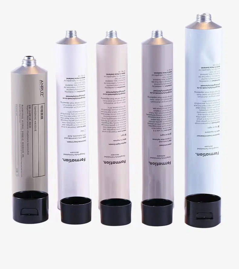 Embalaje de metal personalizado de fábrica 30ml Tubos de aluminio de crema de manos plegables para cosméticos