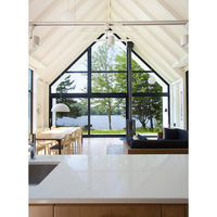 Fenêtres en aluminium standard australien D-Top, cadre noir, fenêtre triangulaire, fenêtre triangulaire fixe en aluminium pour maison