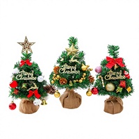 Holy Tree Mini-Weihnachtsbaum-Ornamente Tischdekoration 35 cm PVC-Material Europäischer & Amerikanischer Stil Innenraum-Feiertagsdekoration