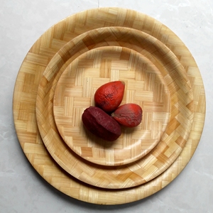 Fabricant de bols à vaisselle en bois de bambou fournitures de vaisselle de restaurant et d'hôtel de haute qualité salade bambou ensemble assiette - Product Image 4