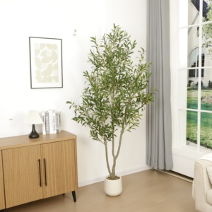 Plantes artificielles en pot en plastique de 210 cm avec pot, grand <span class=keywords><strong>olivier</strong></span> artificiel - Product Image 2