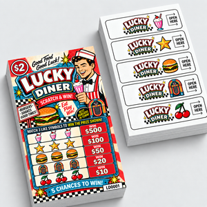 Nouveau style américain, impression couleur personnalisée avec logo, double face, données variables, cinq fenêtres, tickets à déchirer avec languette - Product Image 3