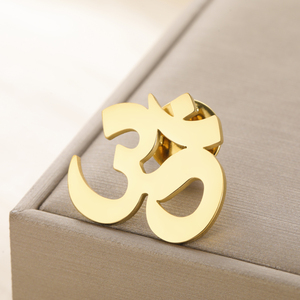 Simbolo sanscrito Om <span class=keywords><strong>Aum</strong></span> Ohm spilla Yoga gioielli indù amuleto spirituale in acciaio inossidabile spille - Product Image 2