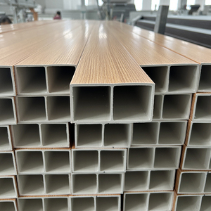 WPC rỗng ống vuông cột trong nhà không thấm nước bằng gỗ phân vùng tường trang trí gỗ hạt gỗ Ống - Product Image 1