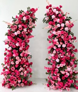 <span class=keywords><strong>Colonne</strong></span> florale en soie rose magenta artificielle <span class=keywords><strong>pour</strong></span> arche de mariage, décoration de cérémonie et événements - Product Image 1
