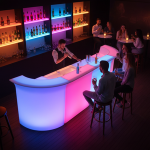Bancone <span class=keywords><strong>Bar</strong></span> LED per Club da ballo per sala da ballo e Club cambio mobili per feste con impermeabilità con 16 colori in PE moderno - Product Image 2