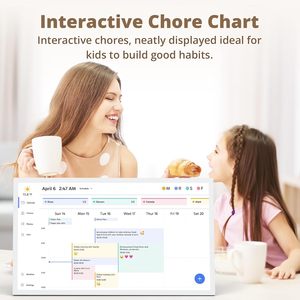 Tableau de planification familiale Insovision avec écran tactile intelligent, prévisions météo en temps réel, calendrier numérique LCD - Product Image 3