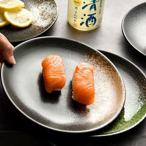 Japanese Retro Style <b>Ceramic</b> Dinner <b>Plates</b> for Restaurant 6/7/8/9/10 Inch Wholesale Round Dessert BBQ Pasta <b>Plate</b> - Product Image 4