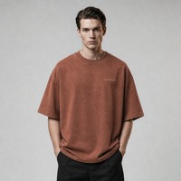 T-shirt vierge de luxe 235 GSM en coton 100% filé à l'anneau, service OEM/ODM personnalisé, alternative de marque de luxe, coupe moderne minimaliste