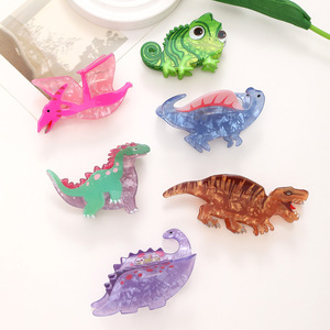 Sayoung bonne qualité en gros personnalisé fantaisie nouveau dessin animé <span class=keywords><strong>dinosaure</strong></span> coloré acrylique matériel coupe animaux conception cheveux griffes - Product Image 2