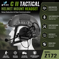 Casque tactique ZTAC C II ARC avec réduction de bruit, écouteurs filaires, amplificateur, indicateur LED, étanche IPX-6