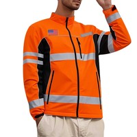 Veste en toile réfléchissante pour l'automne et l'hiver, vêtement de travail haute visibilité pour la construction, imperméable, coupe-vent, col montant