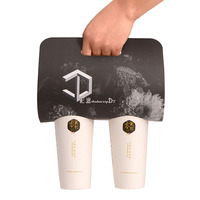 Supports de tasses personnalisés en carton ondulé kraft pour 1 ou 2 tasses, à emporter, pour café, thé et autres boissons