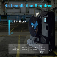 Applications polyvalentes Refroidisseur de marais portable Mobile 16 pouces 5000CFM Ventilateur évaporatif Système de refroidissement Ventilateur de refroidissement