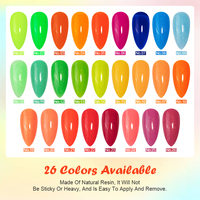 Offre Spéciale fournitures d'ongles, échantillon gratuit, Gel en deux étapes, Gel de BASE en caoutchouc néon, 26 couleurs, vernis Gel à tremper