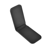 Dompet klip uang ramping minimalis berbahan kulit asli anti-RFID dengan lapisan logam untuk pria, dengan logo custom