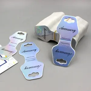 कस्टम लोगो मुद्रित चांदी कागज फांसी धारक गहने सामान बाल रस्सी कंगन चूड़ी हार कार्ड प्रदर्शन