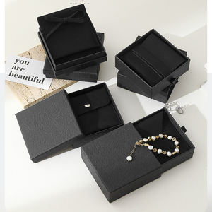 Fabriek Directe Verkoop Zwarte Envelop Pakket Sieraden Verpakking Custom Logo Case Voor Ring Armband Oorbellen Geschenkdoos Set - Product Image 2