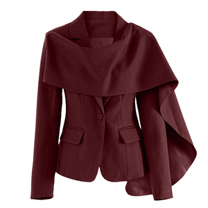 Better girl Boutique Damen Herbst New Fashion Pendler Schal Anzug <span class=keywords><strong>Angora</strong></span> Red Waist Stitching Design Coat