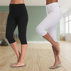 92% Polyester 8% Spandex Lightweight Knitted <b>High</b> Yoga <b>Waist</b> Band Buttery Soft Double Brushed Embroidered <b>Black</b> Solid Color - Product Image 3